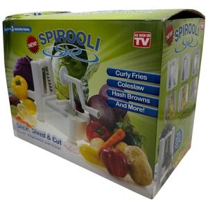 Spirooli Vegetable Slicer Spiralizer 3 Blades White As Seen On TV 2013 Open Box